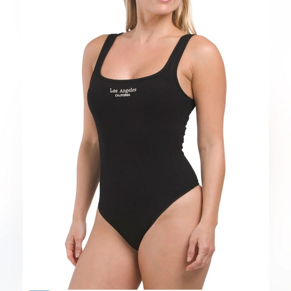 LE LIS Sleeveless Graphic Tank Top Bodysuit - Picture 1 of 2